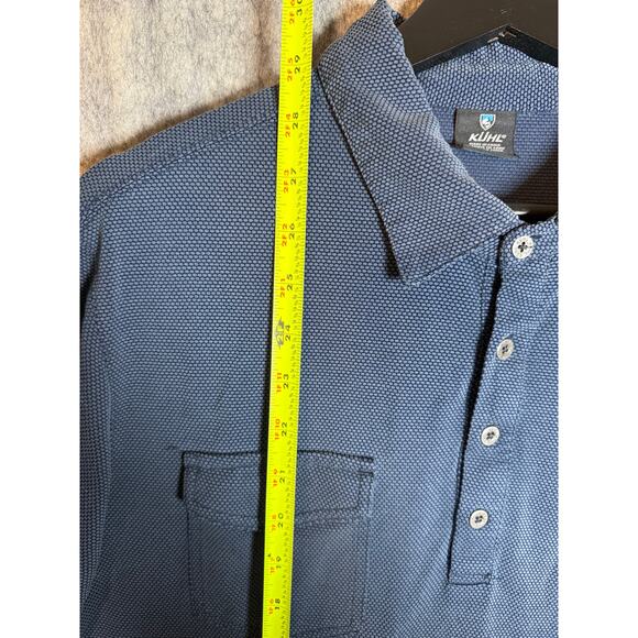 Kuhl Mens Lightweight Blue Chest Pocket Polo Shirt Stretch - Large - Picture 10 of 10